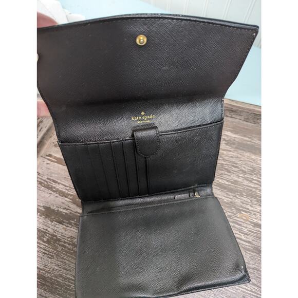 KATE SPADE NEW YORK crossbody purse/wallet organizer Black SAFFIANO leather - Picture 3 of 5